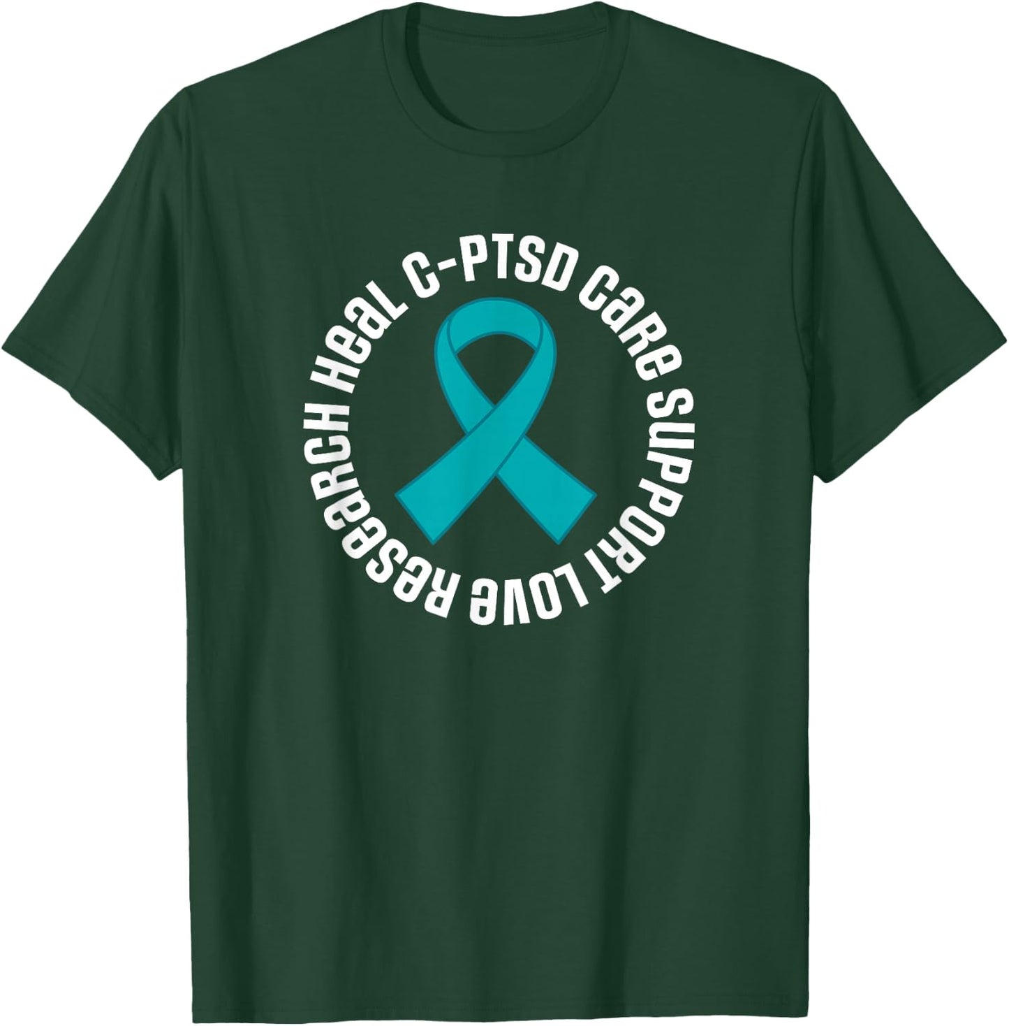 C-PTSD Awareness Ribbon Support Month T-Shirt - T-Shirt | Forest