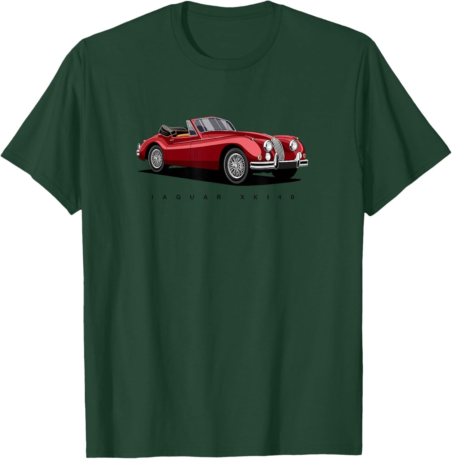 British Classic Sports Cars - Jaguar XK 140 T-Shirt - T-Shirt | Forest