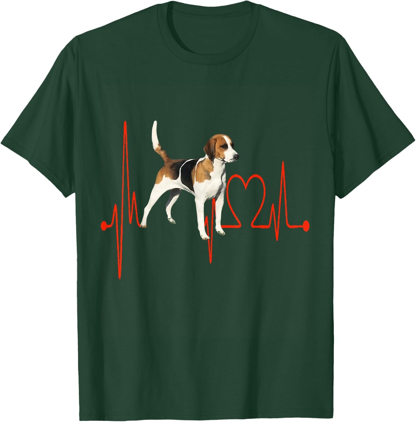 Anglo-French Small Venerie Dog Heartbeat Adorable Fan , Black, S T-Shirt - T-Shirt | Forest