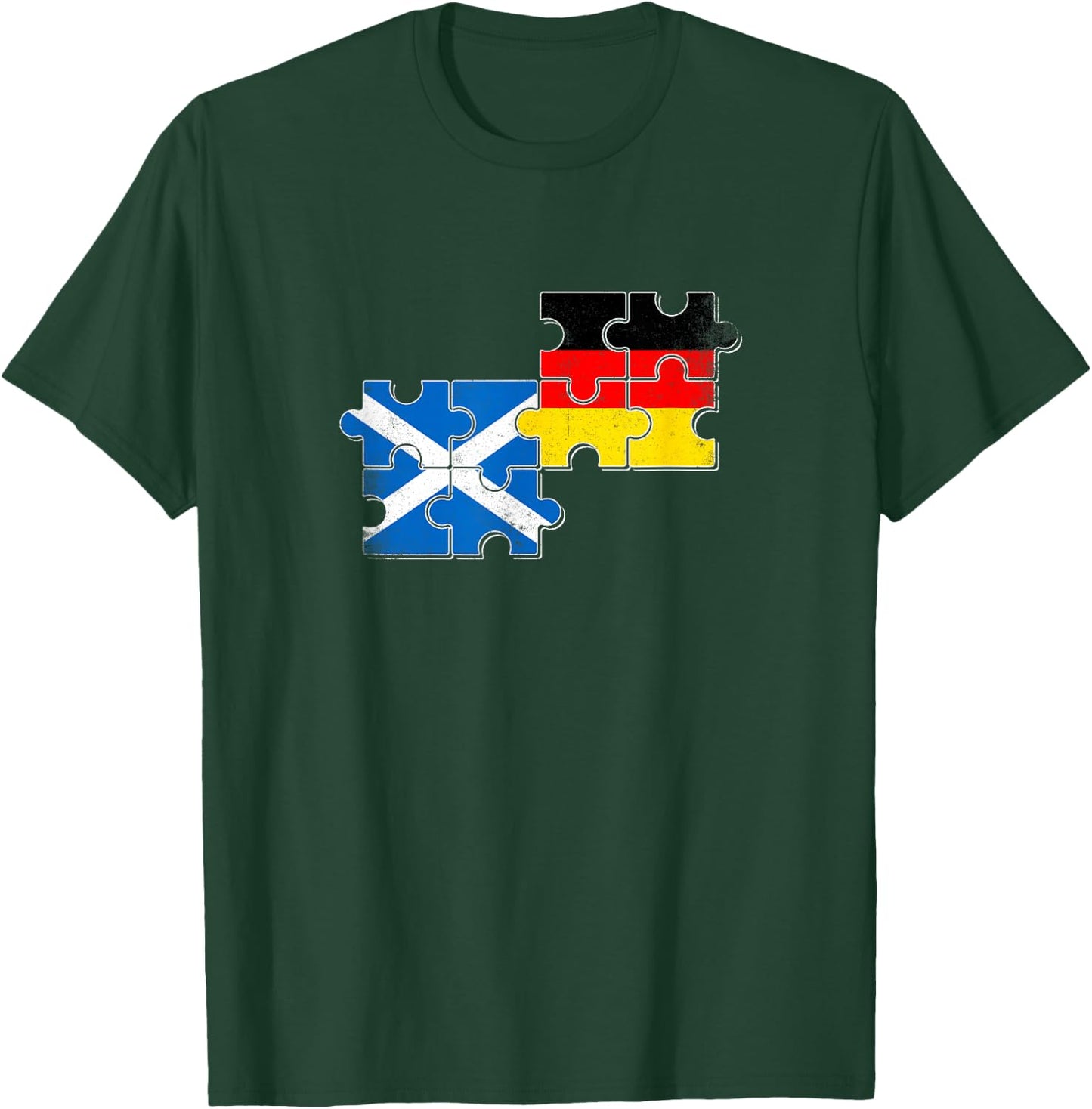 Scotland Germany Vintage Flag German Scottish , black T-Shirt - T-Shirt | Forest