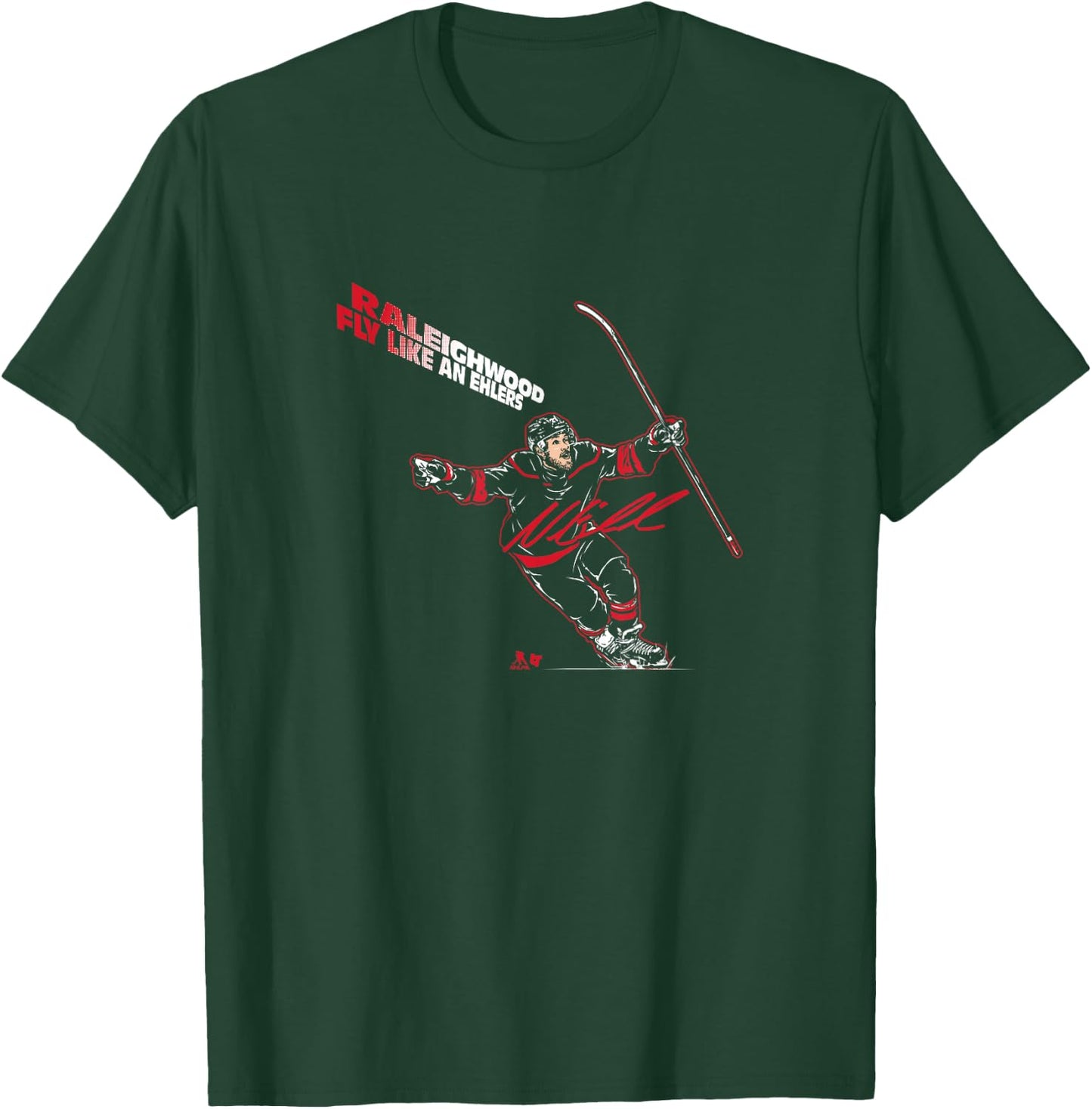 Nikolaj Ehlers - Fly Like an Ehlers - Carolina Hockey T-Shirt - T-Shirt | Forest
