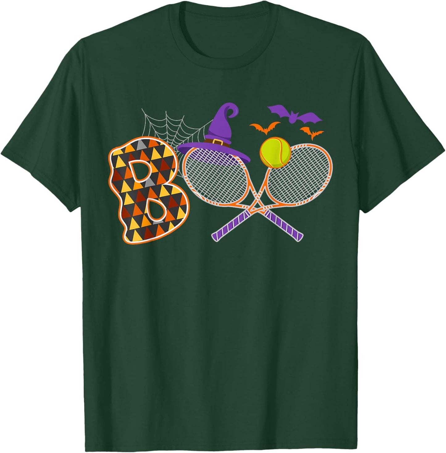 Boo Creepy Tennis Halloween Pumpkin Tennis Ball Costume T-Shirt - T-Shirt | Forest