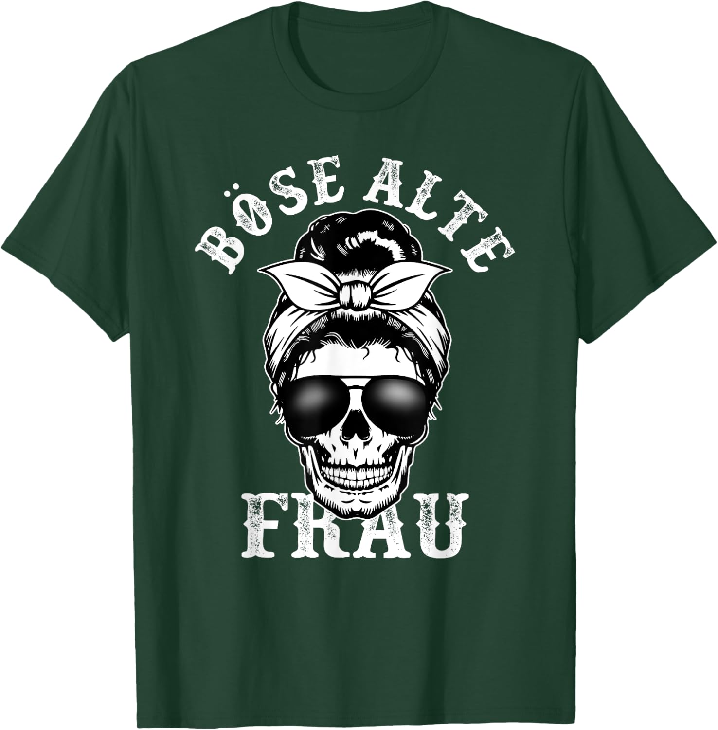 Böse Alte Frau unordentlicher Brötchenschädel T-Shirt - T-Shirt | Forest