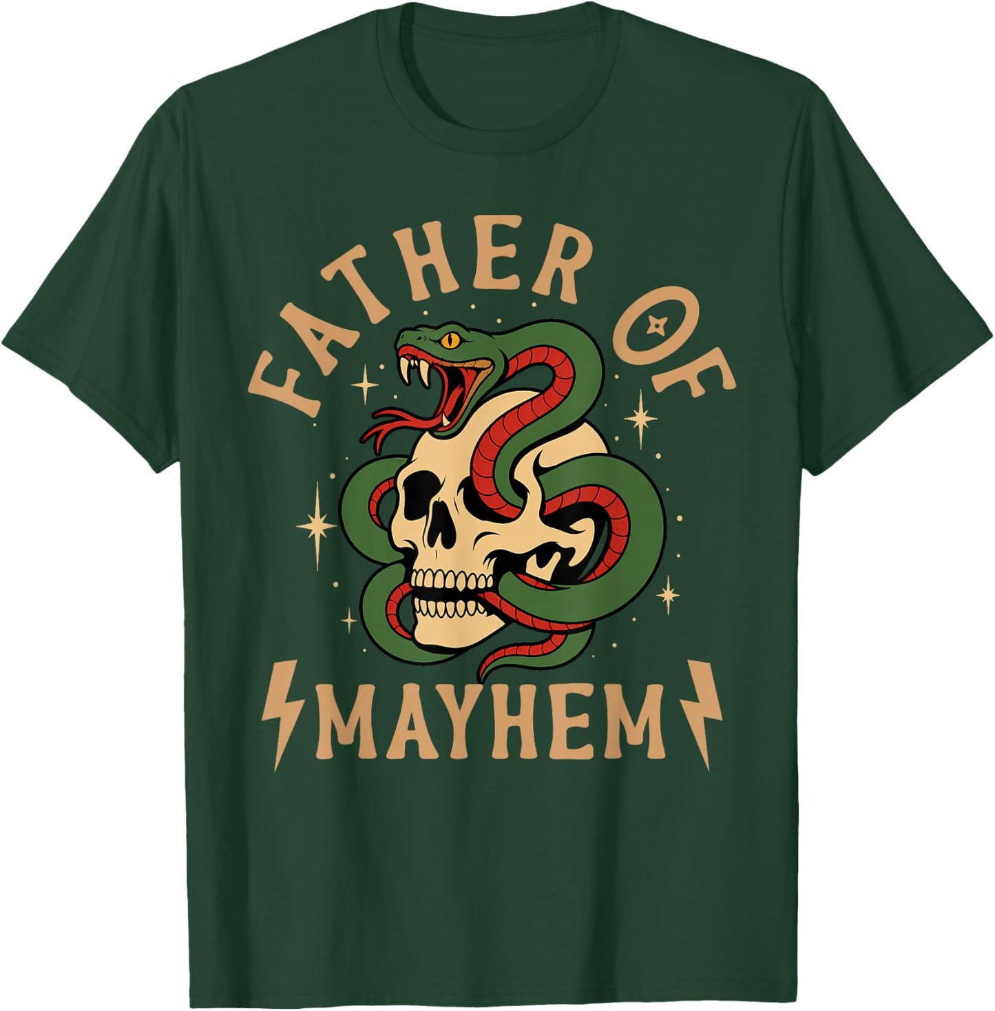 Father of Mayhem Funny Father's Day Matching Family Men Dad T-Shirt - T-Shirt | Forest