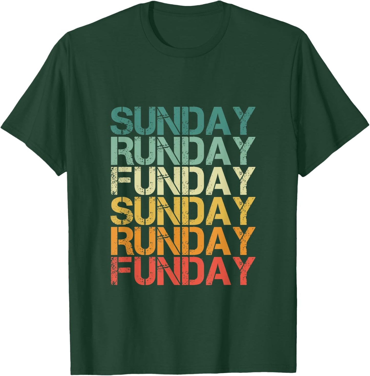 Sunday Runday Funday - Vintage Retro Fitness Sport T-Shirt - T-Shirt | Forest