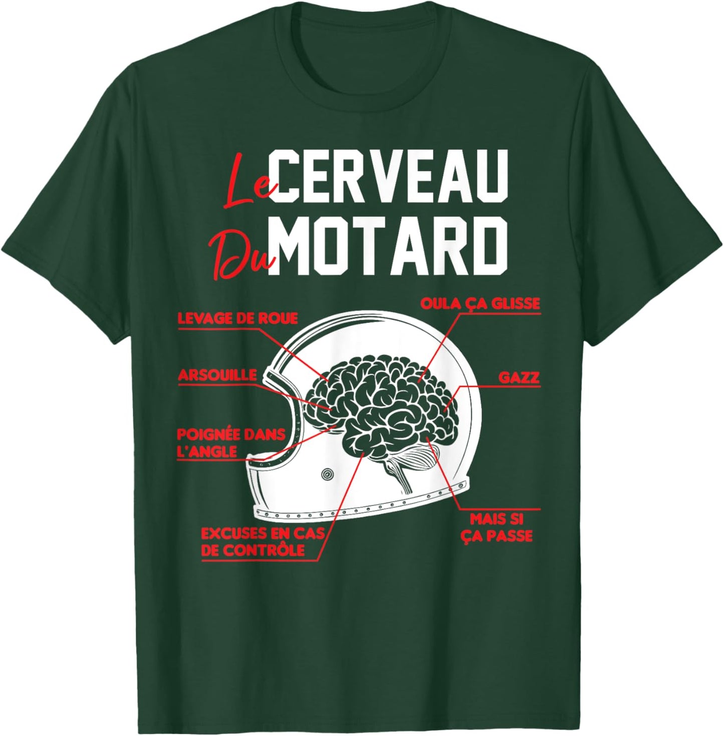 Birthday Gift Motorcycle Cross Biker Brain , Black, S T-Shirt - T-Shirt | Forest