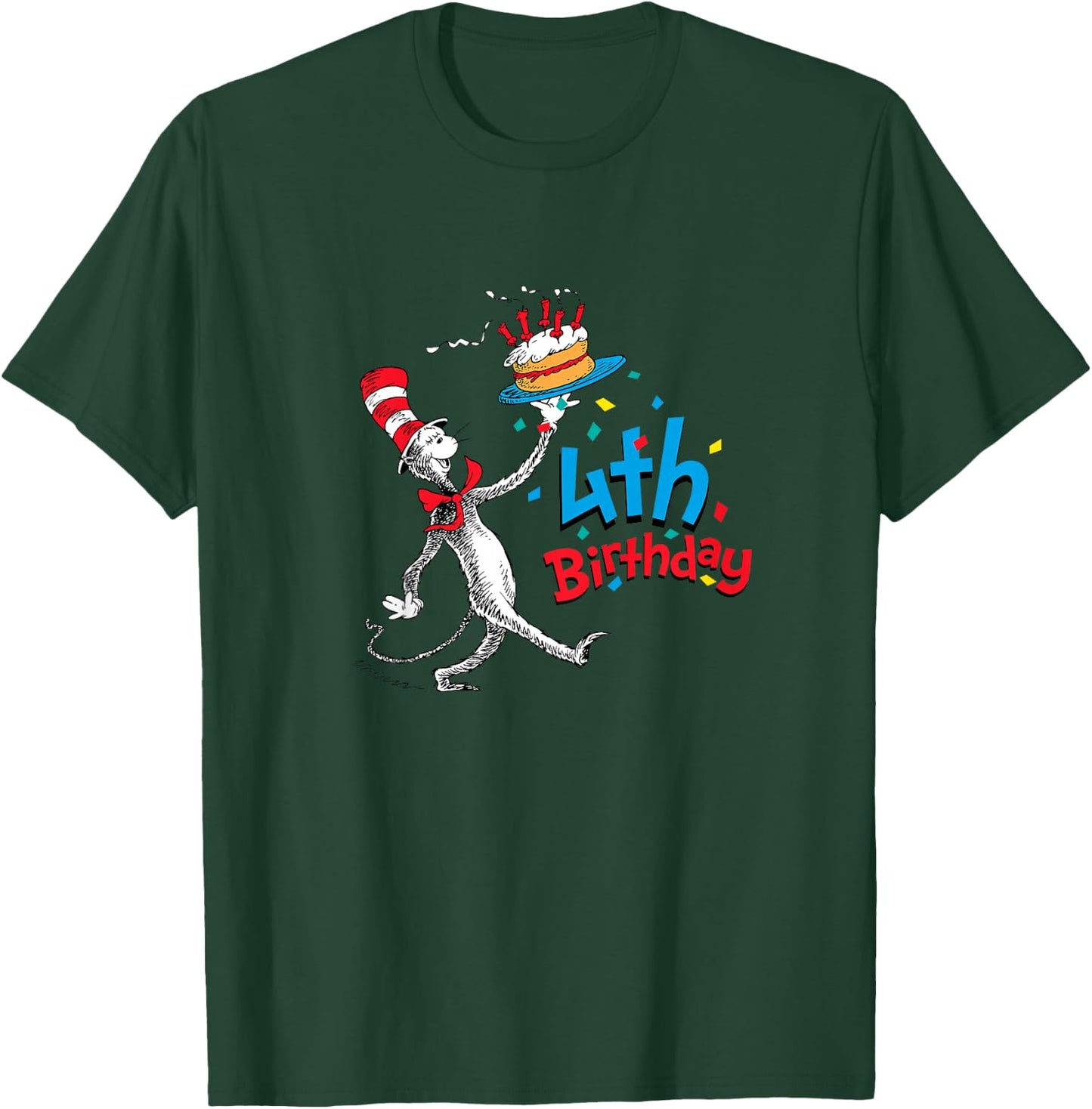 Dr. Seuss Cat in the Hat 4th Birthday T-Shirt - T-Shirt | Forest