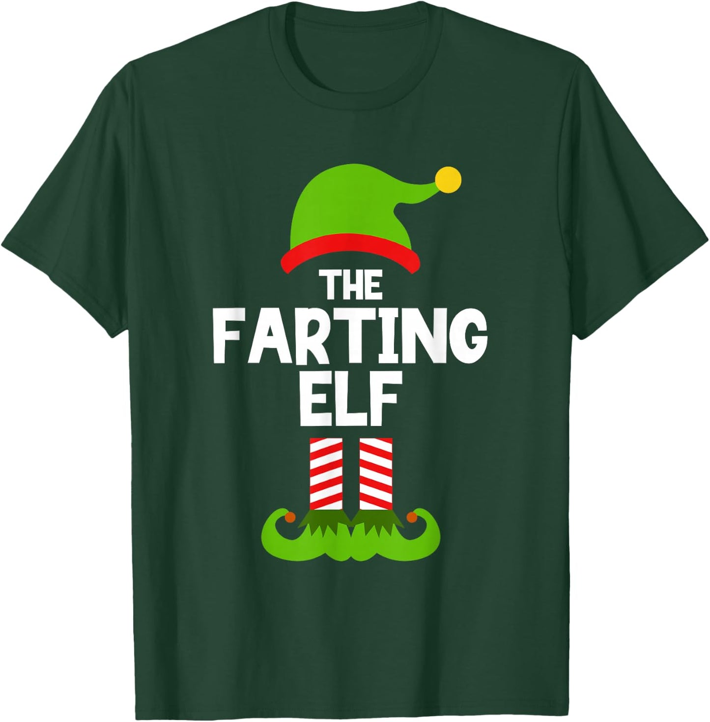 Funny The Farting Elf Christmas Family Party Pajama Fart T-Shirt - T-Shirt | Forest