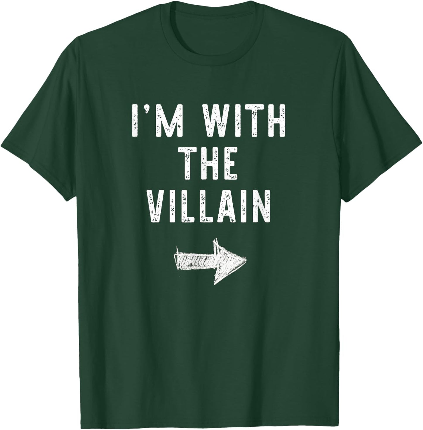 I’m With The Villain Funny Halloween Couple Costume T-Shirt - T-Shirt | Forest
