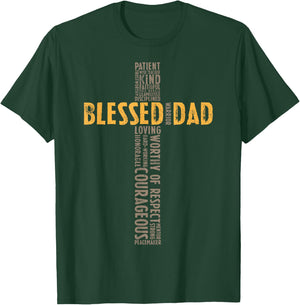 Father's Day Dad Husband Blessed Dad Christian T-Shirt - T-Shirt | Forest