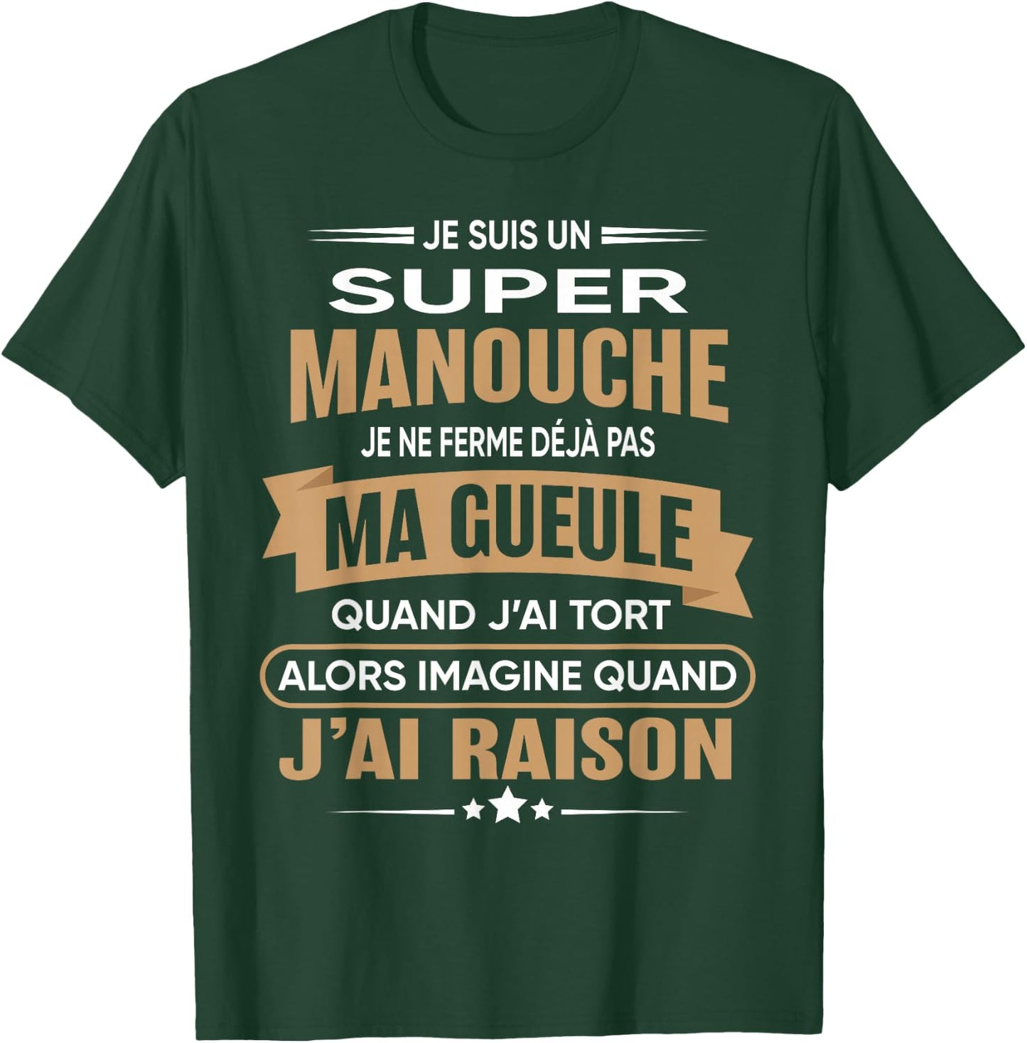 Super Manouche je ferme pas ma gueule humour Manouche , Black, S T-Shirt - T-Shirt | Forest