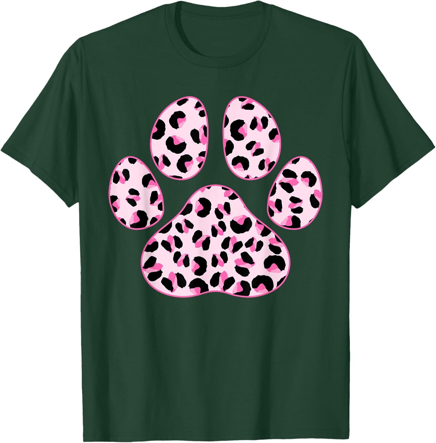 Cat Paw Print Cute Leopard Pattern Dog Lover Leopard Print Men Women Kids T-Shirt - T-Shirt | Forest