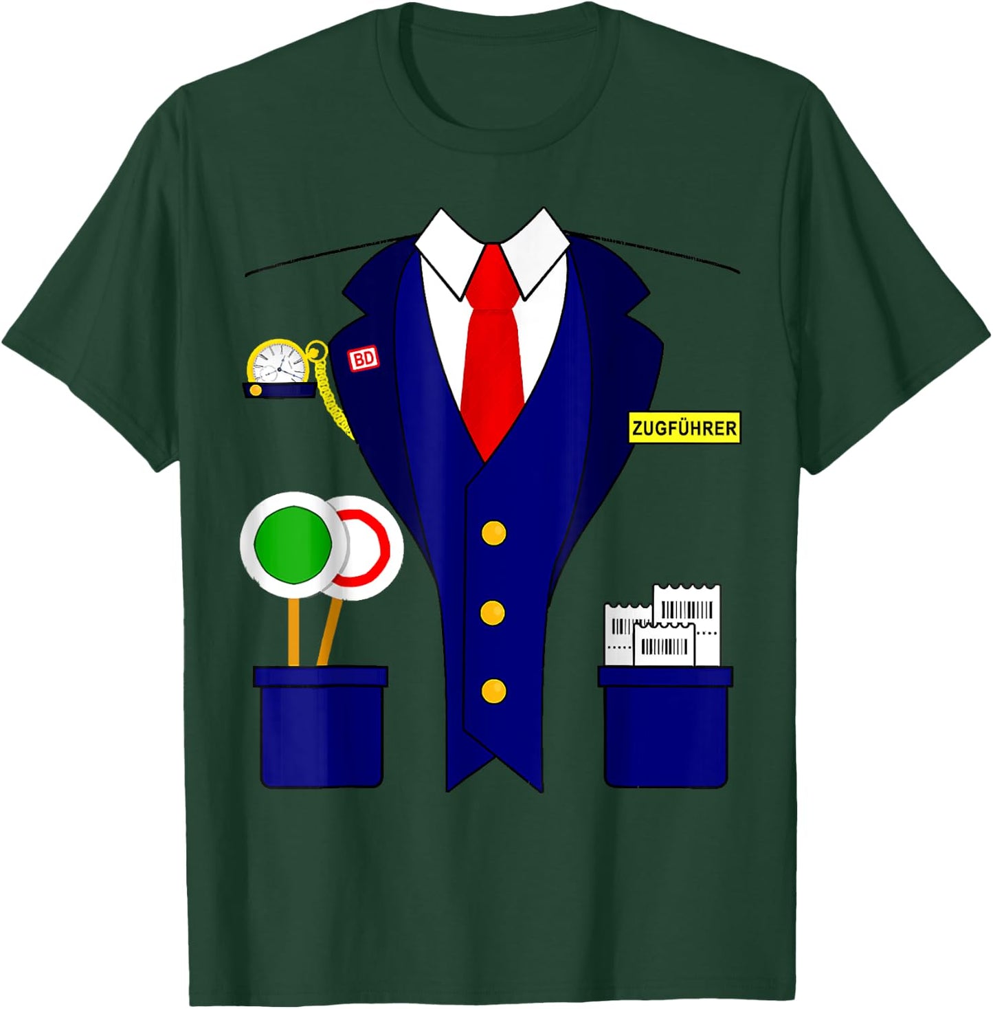 Trainer Guide Conductor Train Driver Carnival Costume , black T-Shirt - T-Shirt | Forest