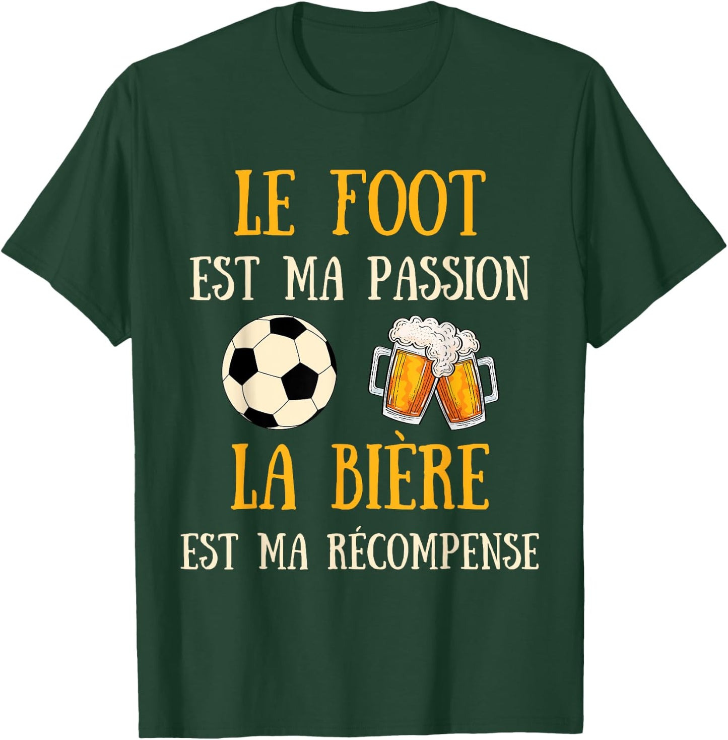 Men's Football Humour Football Gift Humorous Beer T-Shirt - T-Shirt | Forest