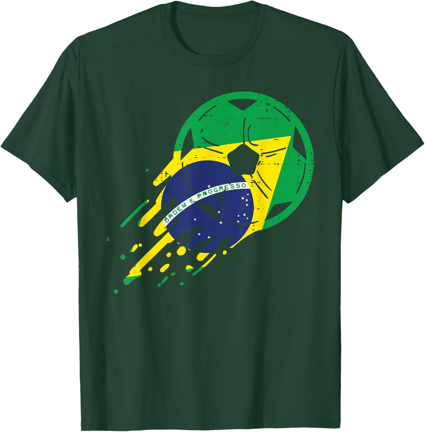 Brazil Flag Brazilian Soccer Football Fan Men Women Kids T-Shirt - T-Shirt | Forest