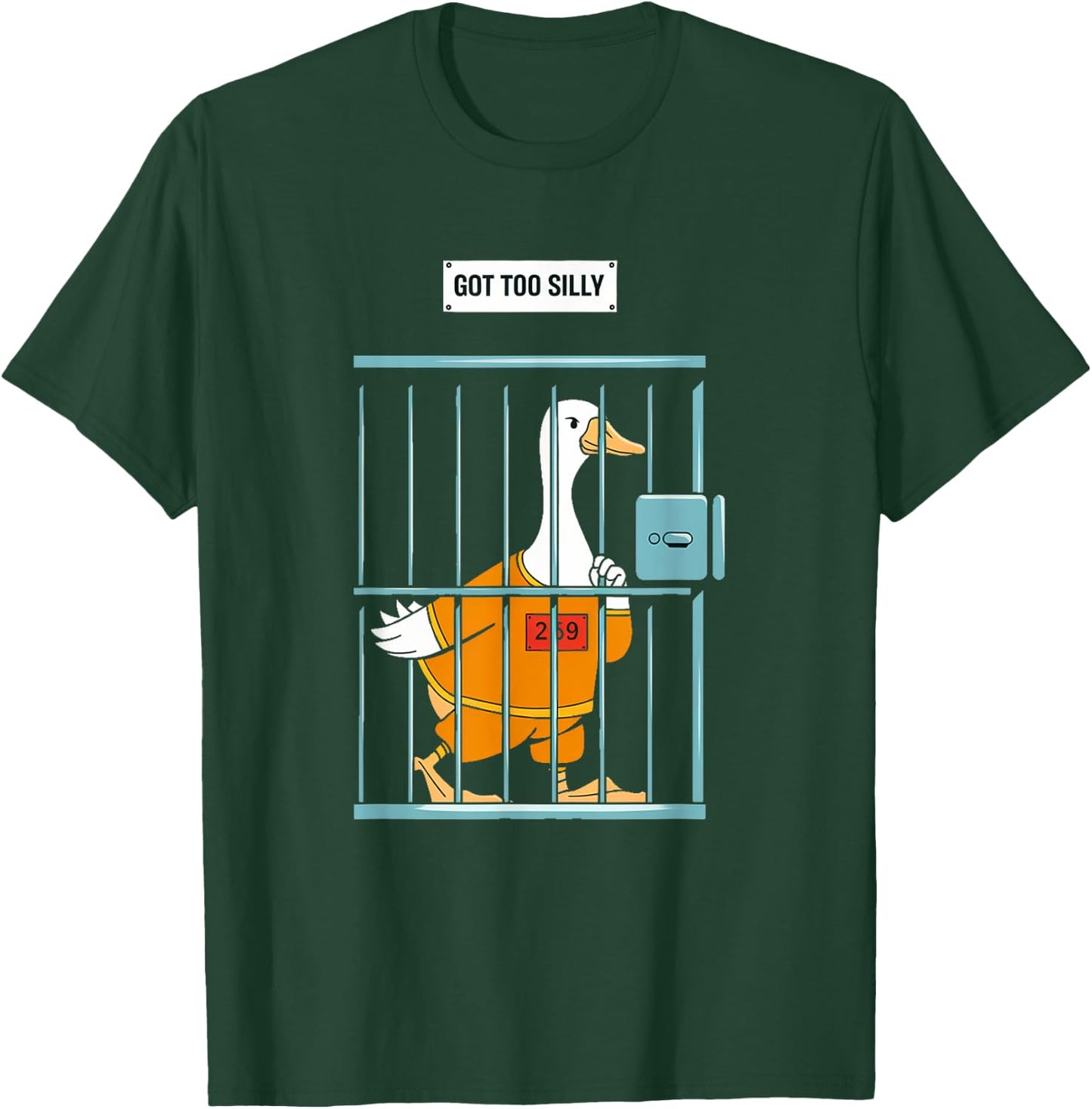Got Too Silly Funny Goose - Funny Goose Jail Bird T-Shirt - T-Shirt | Forest