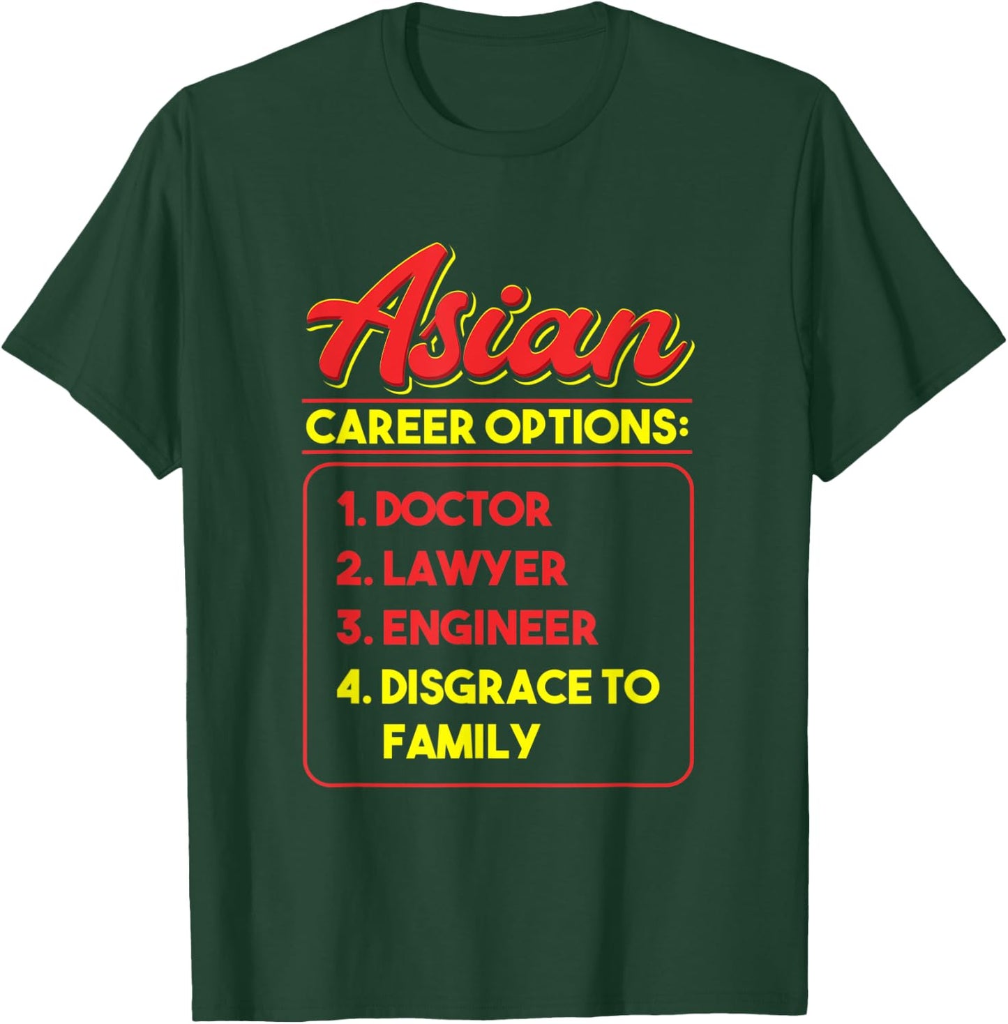 Asian Career Options Japanese Heritage Humor Pride Chinese T-Shirt - T-Shirt | Forest