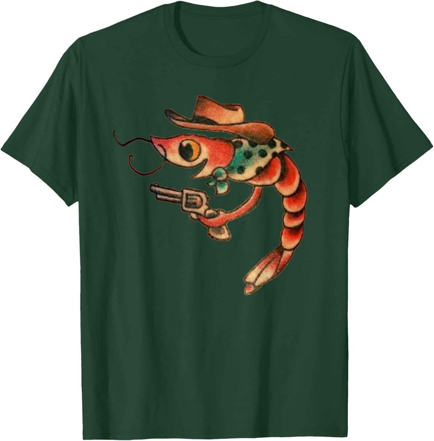Cute Shrimp Seafood Shellfish Shrimp Lover tattoo T-Shirt - T-Shirt | Forest