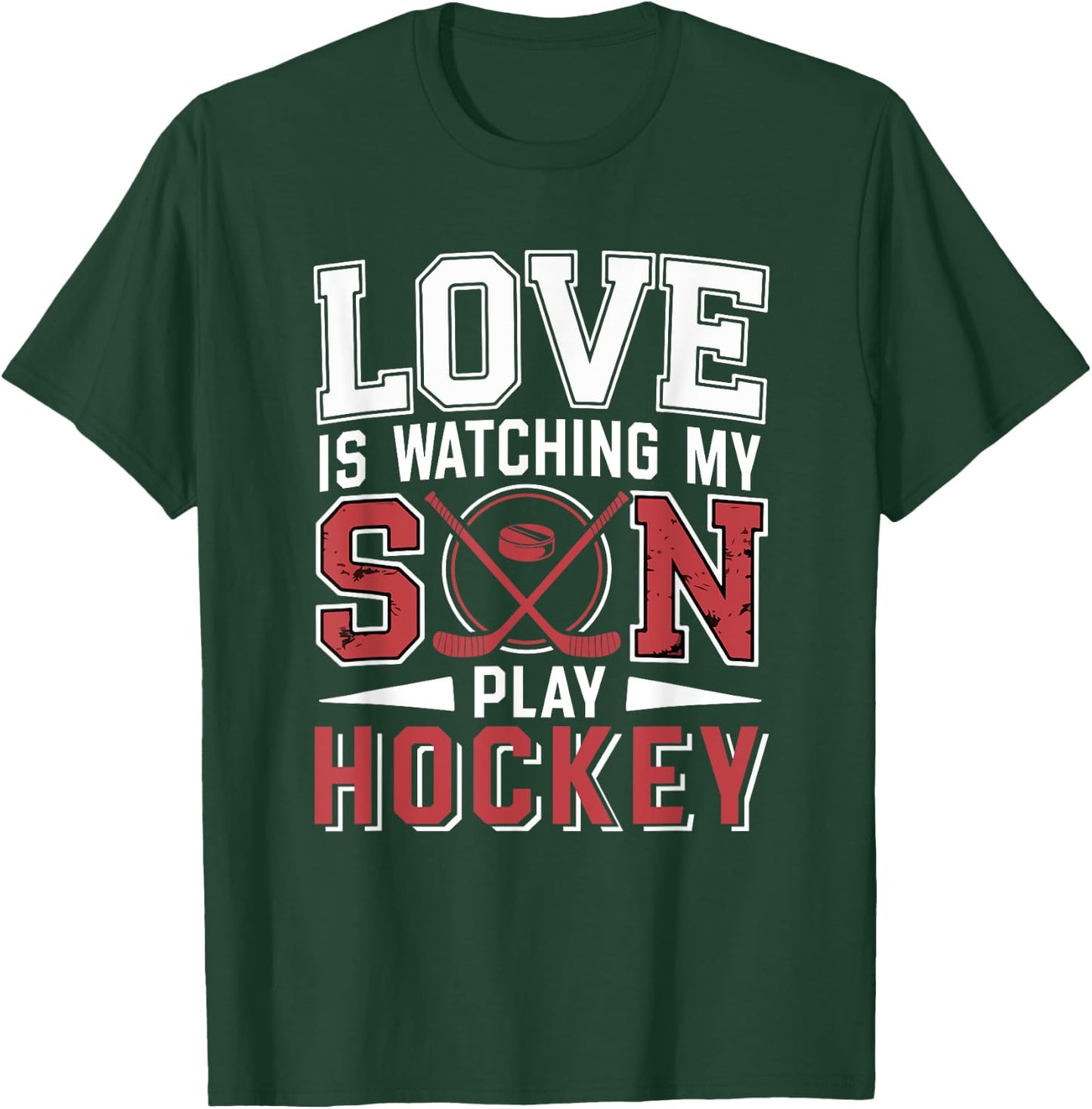Love Watching My Son Play Hockey Funny Player Fan T-Shirt - T-Shirt | Forest