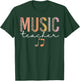 Leopard Music Teacher Teaching Musician Cute Back To School T-Shirt - T-Shirt | Forest
