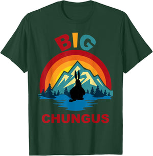 Big Chungus Retro Fat Bunny Sunset T-Shirt - T-Shirt | Forest
