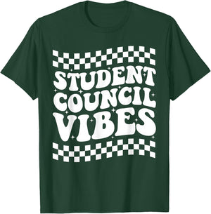 Student Council Vibes Retro Groovy School Student Council T-Shirt - T-Shirt | Forest