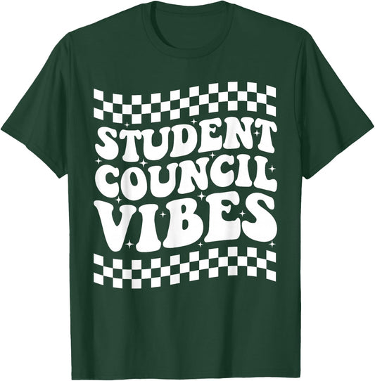 Student Council Vibes Retro Groovy School Student Council T-Shirt - T-Shirt | Forest