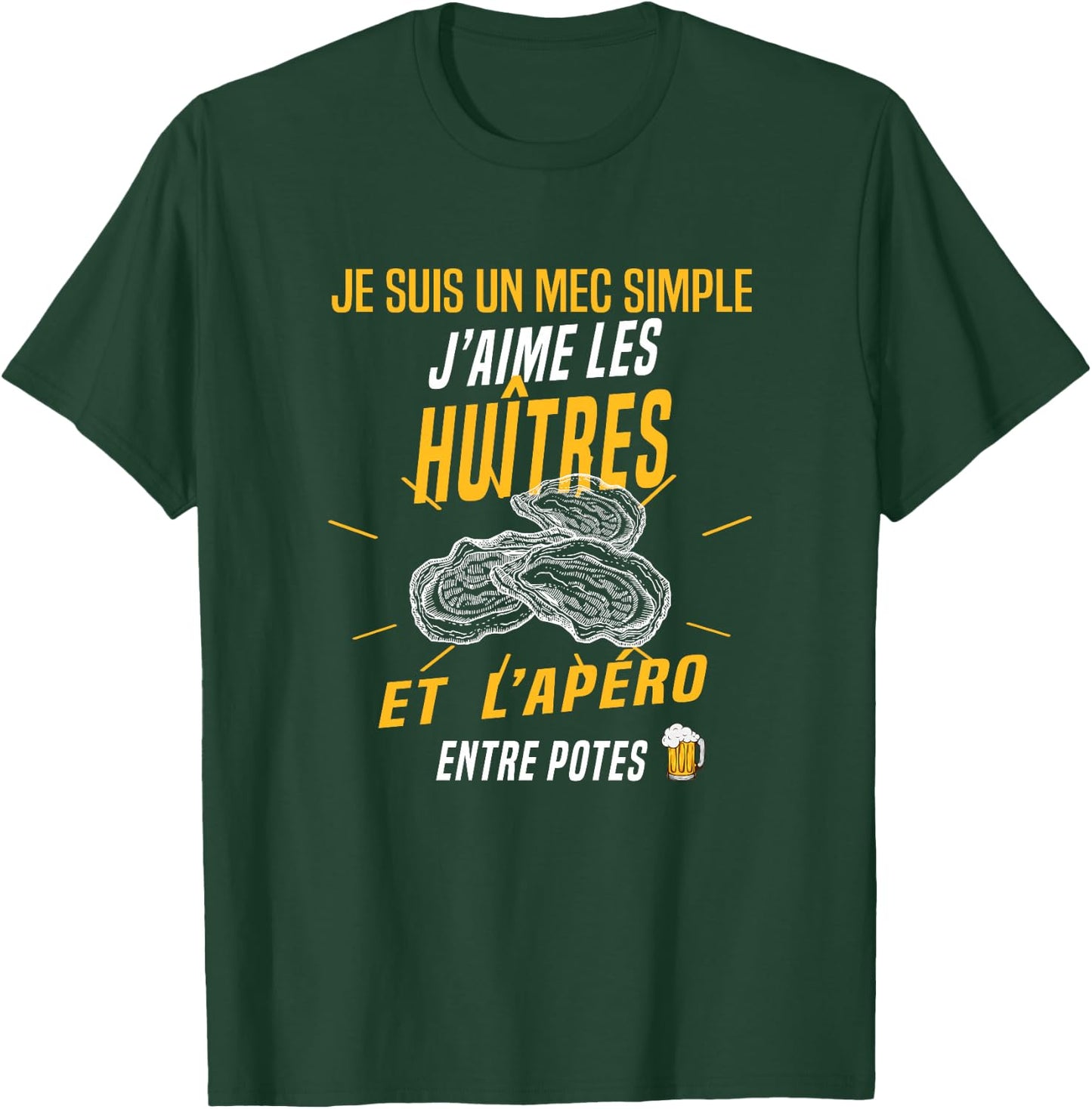 J'aime Les huîtres et l'apéro Cadeau Original Haut de Gamme T-Shirt - T-Shirt | Forest