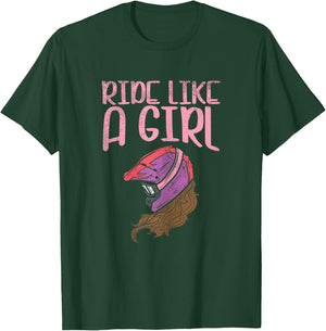 Ride Like A Girl Motocross Dirt Bike Motorcycle Racing Gift T-Shirt - T-Shirt | Forest