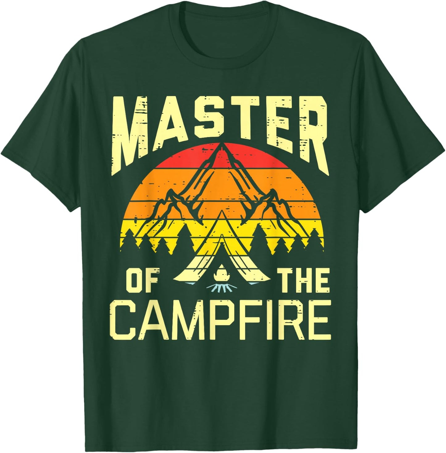 Master Of Campfire Camping Retro Camper Women Men Kids Girls T-Shirt - T-Shirt | Forest