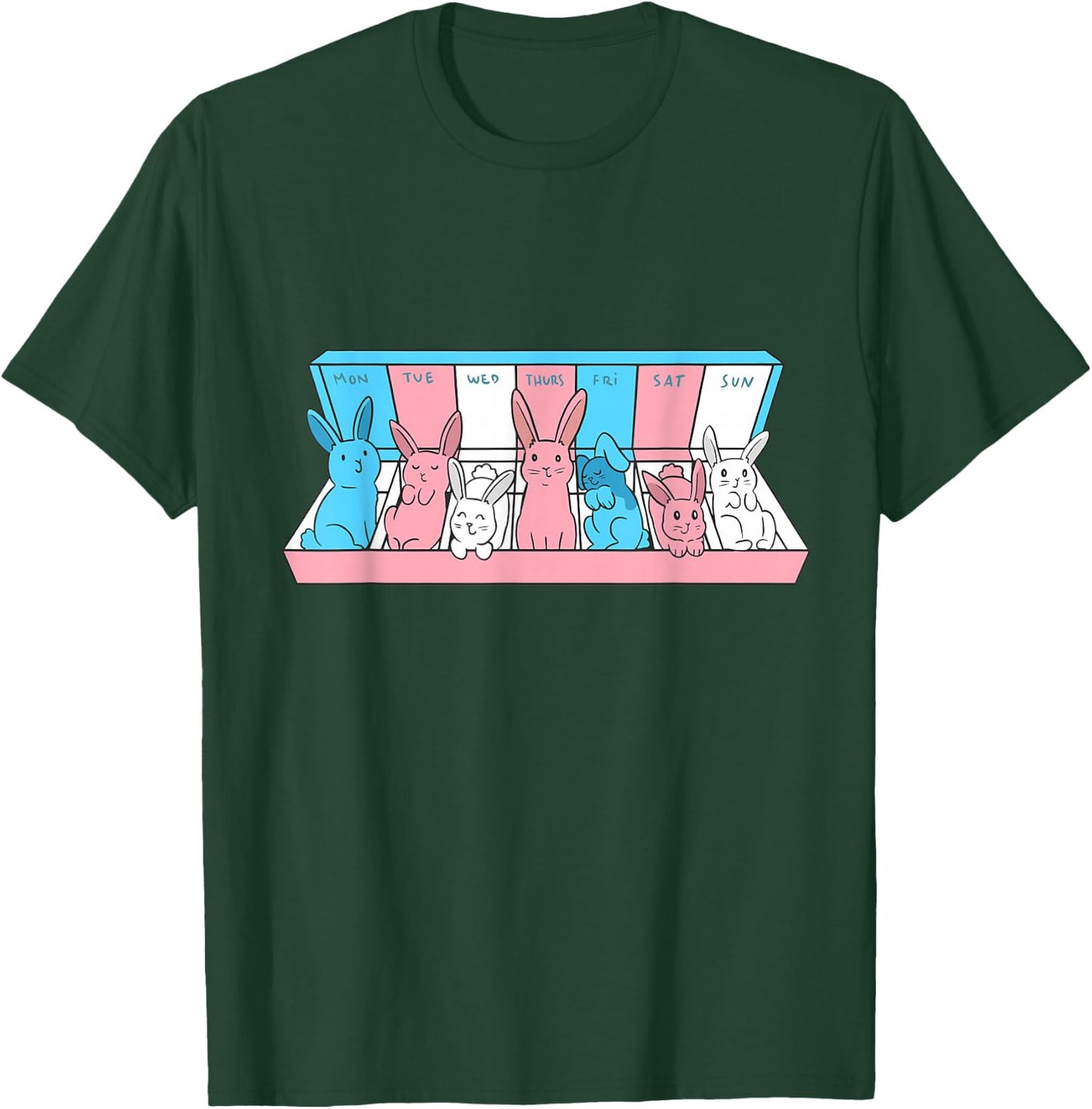 Transgender Weekly Bunny Transsexual LGBTQ Trans Pride T-Shirt - T-Shirt | Forest