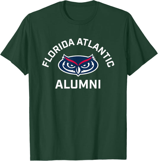 Florida Atlantic University FAU Owls Arched Alumni T-Shirt - T-Shirt | Forest