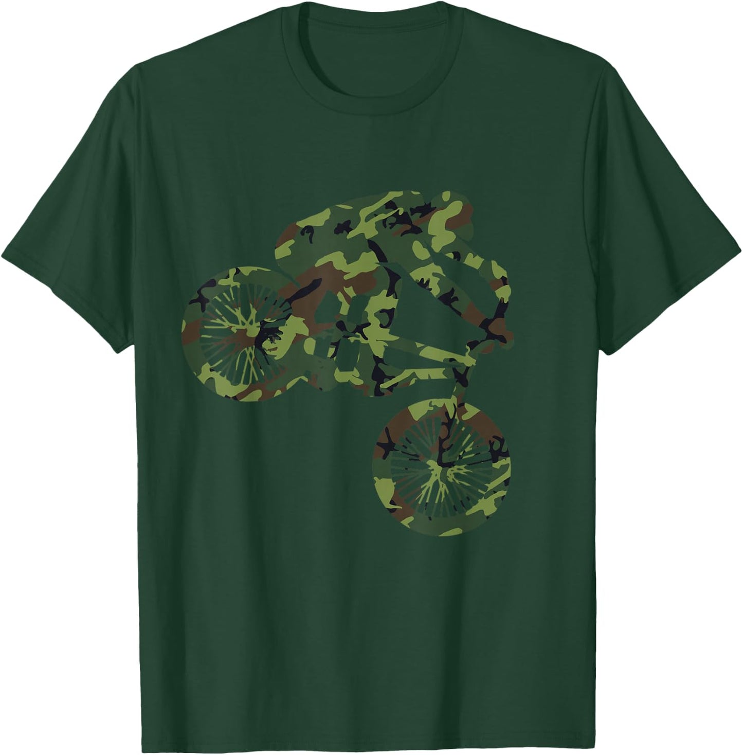 BMX Camouflage Camo Bike Bicycle BMXer Gift T-Shirt - T-Shirt | Forest