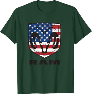 Flag Ram Trucks Shield , grey, S T-Shirt - T-Shirt | Forest