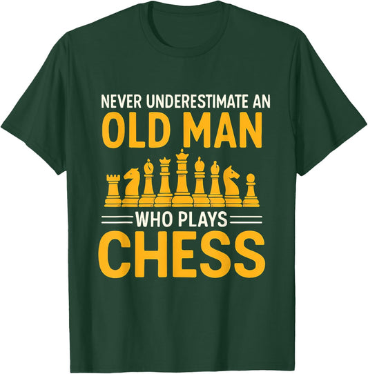 Funny Chess Citation Old Man Chess T-Shirt - T-Shirt | Forest