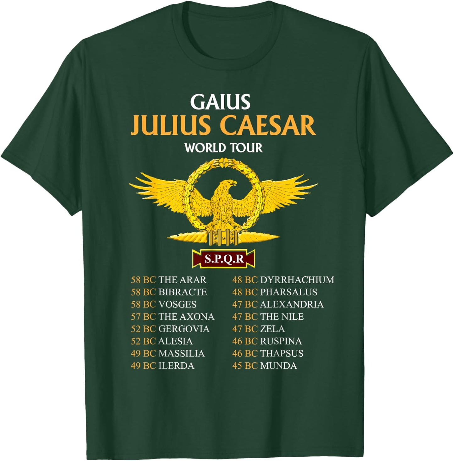 SPQR, Ancient Rome Julius Caesar World Tour, Roman History T-Shirt - T-Shirt | Forest