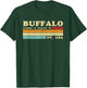 Buffalo New York Retro Longitude Latitude T-Shirt - T-Shirt | Forest