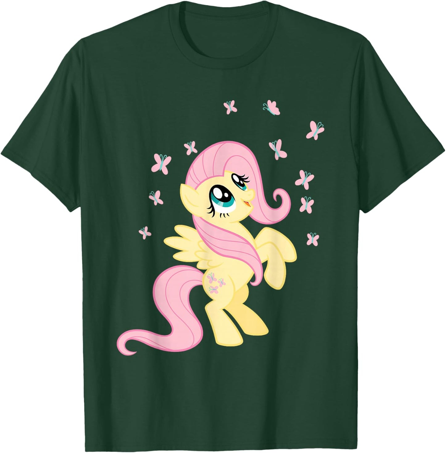 My Little Pony Fluttershy Surrounded by Butterflies T-Shirt - T-Shirt | Forest