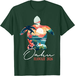 Oahu Hawaii 2026 Vacation Beach Matching Family Group T-Shirt - T-Shirt | Forest