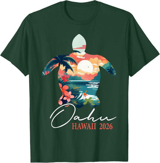 Oahu Hawaii 2026 Vacation Beach Matching Family Group T-Shirt - T-Shirt | Forest