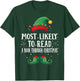 Most Likely To Read A Book Matching Christmas Elf T-Shirt - T-Shirt | Forest