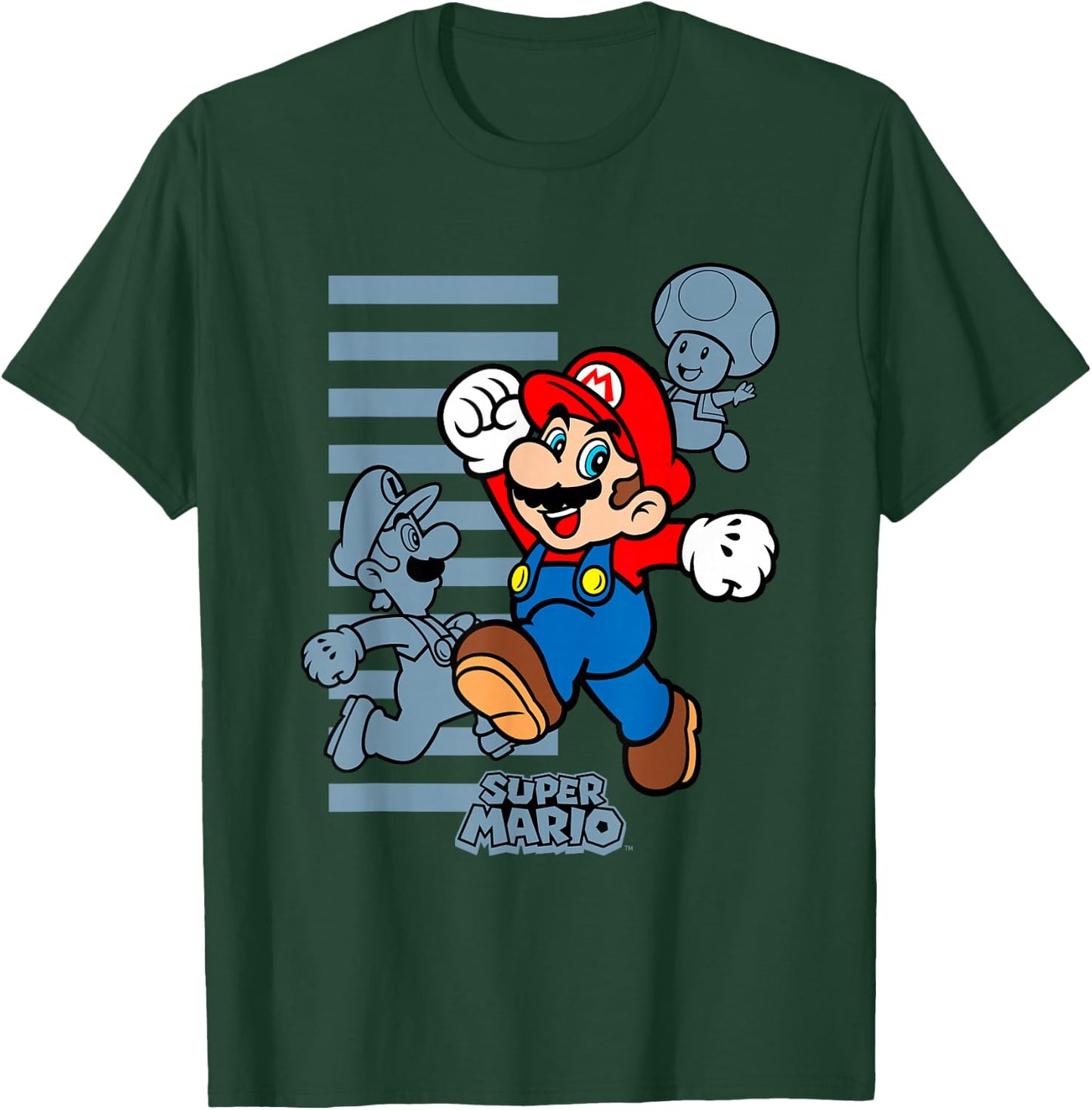 Super Mario Luigi & Toad Let's Play Group Shot T-Shirt - T-Shirt | Forest