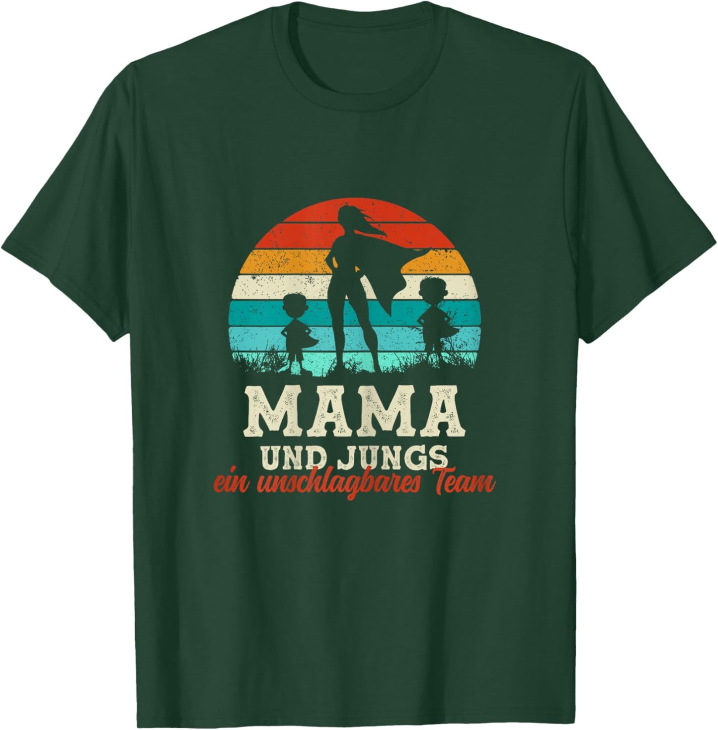 Team Mama Zwei Söhne Superheld Muttertag Stolze Super Mama T-Shirt - T-Shirt | Forest