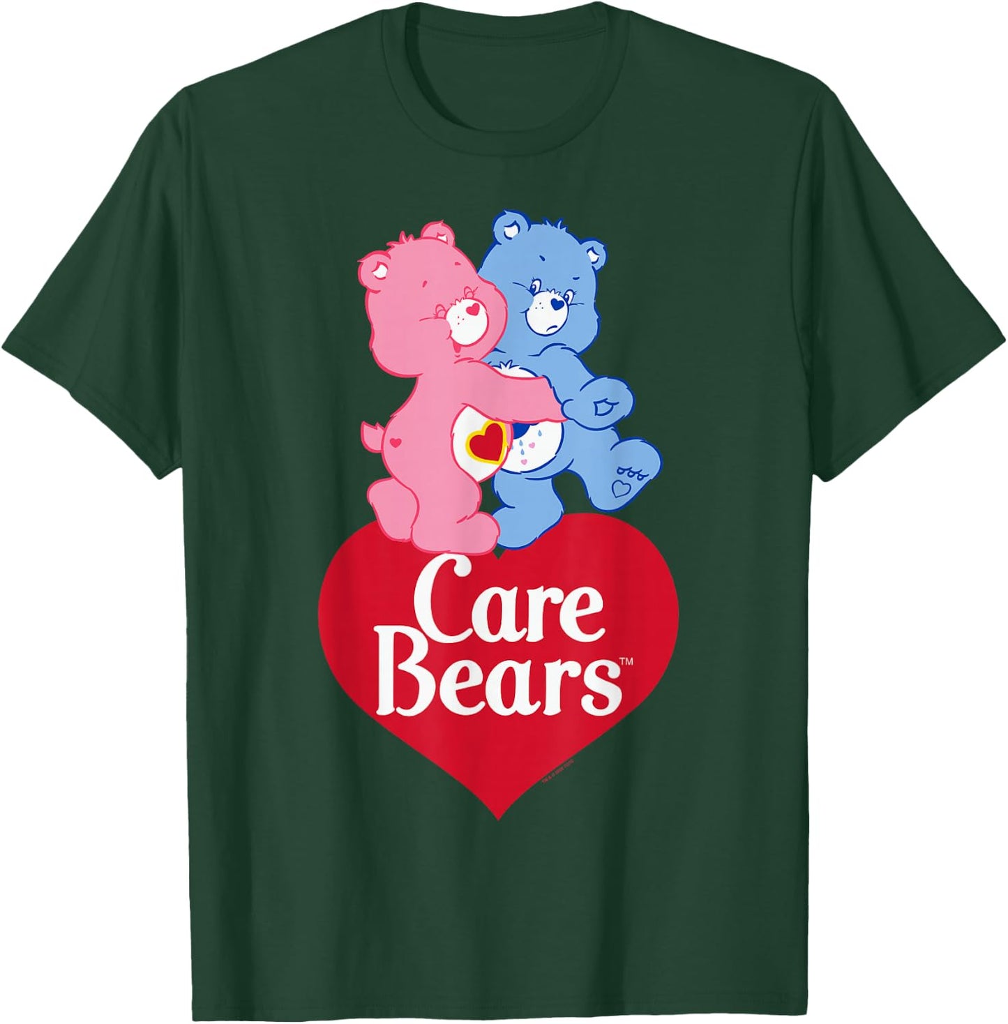 Care Bears Love-A-Lot Bear & Grumpy Valentine Hug Logo , Black, S T-Shirt - T-Shirt | Forest