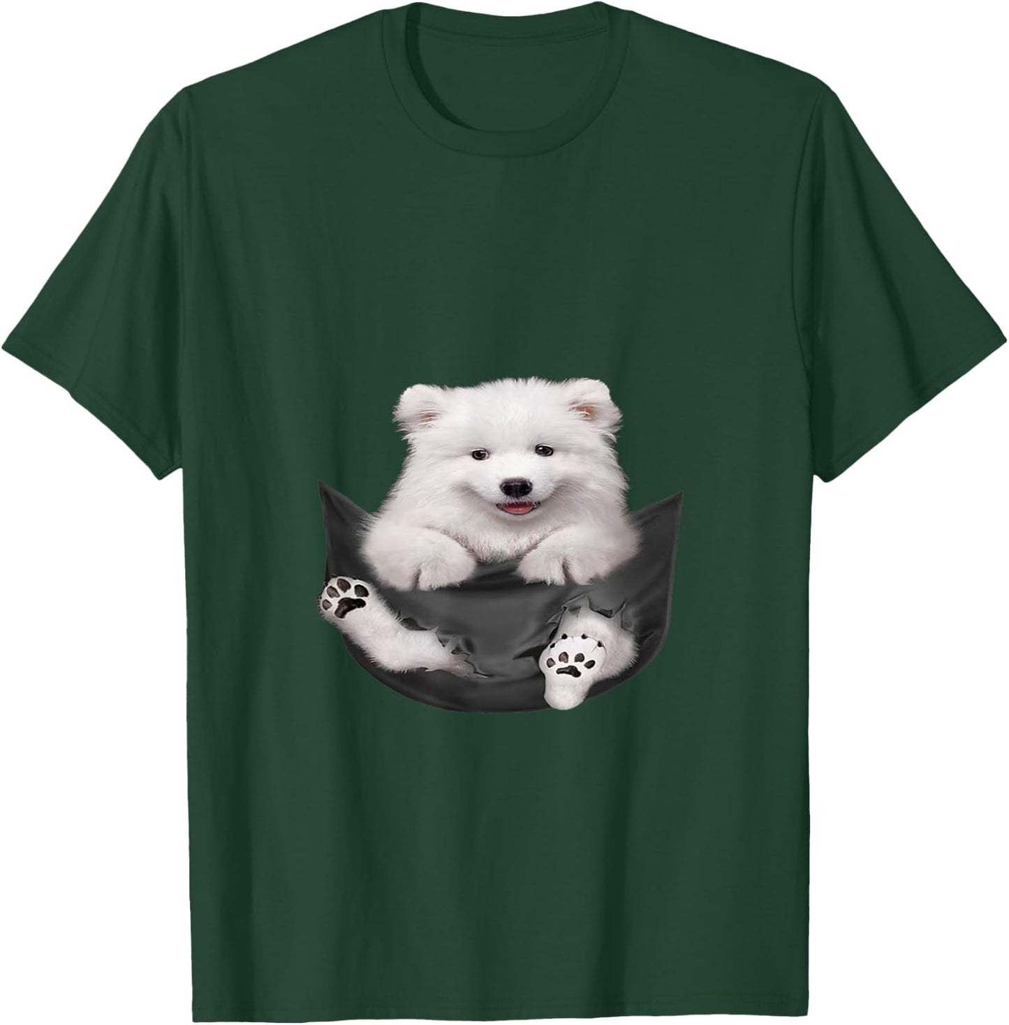 Dog Lovers Gifts Samoyed In Pocket Funny Dog Gift Samoyed Men Women Girls Kids T-Shirt - T-Shirt | Forest