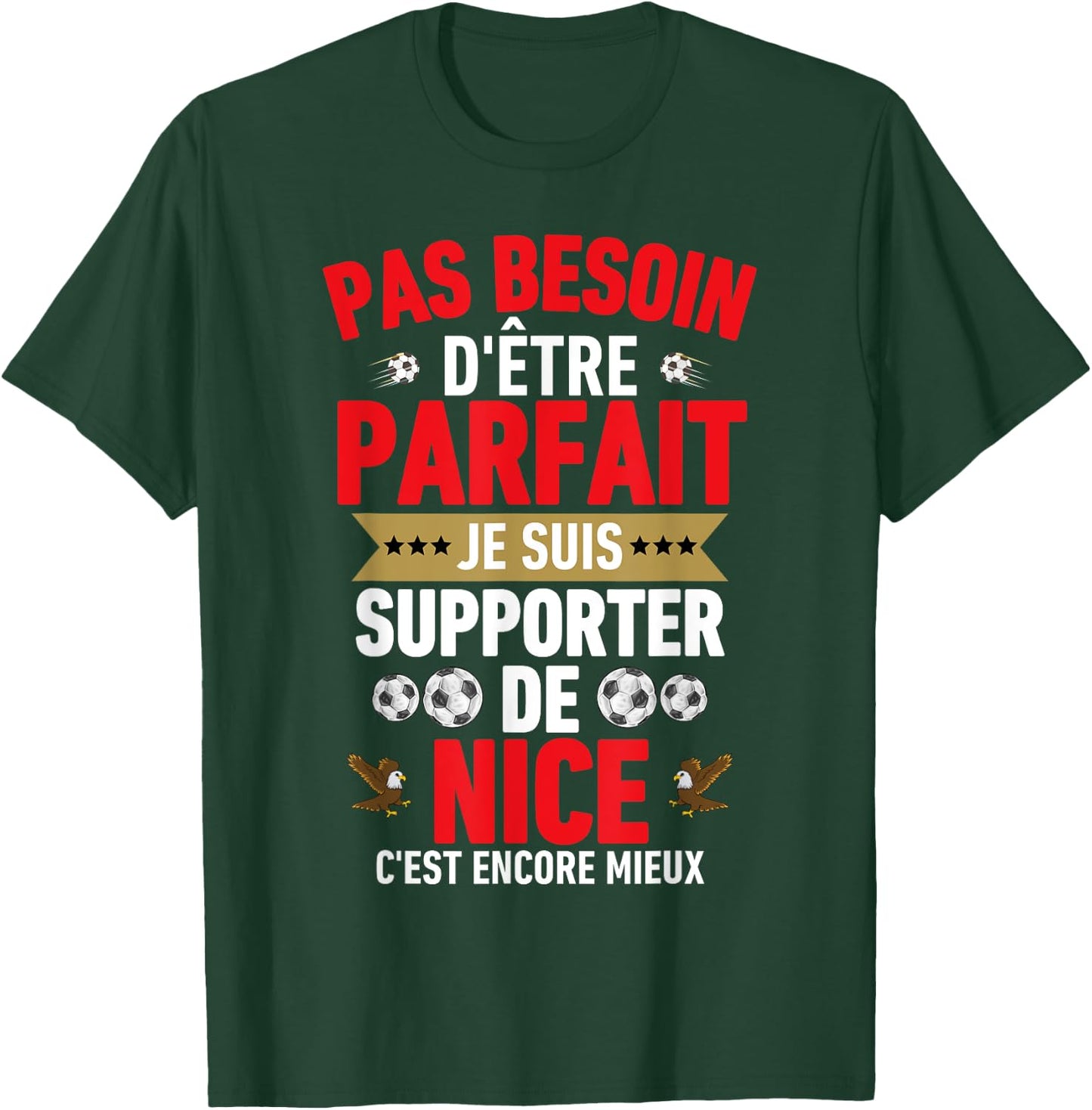 Nice Football Nice Humour Supporter Gift, Black T-Shirt - T-Shirt | Forest