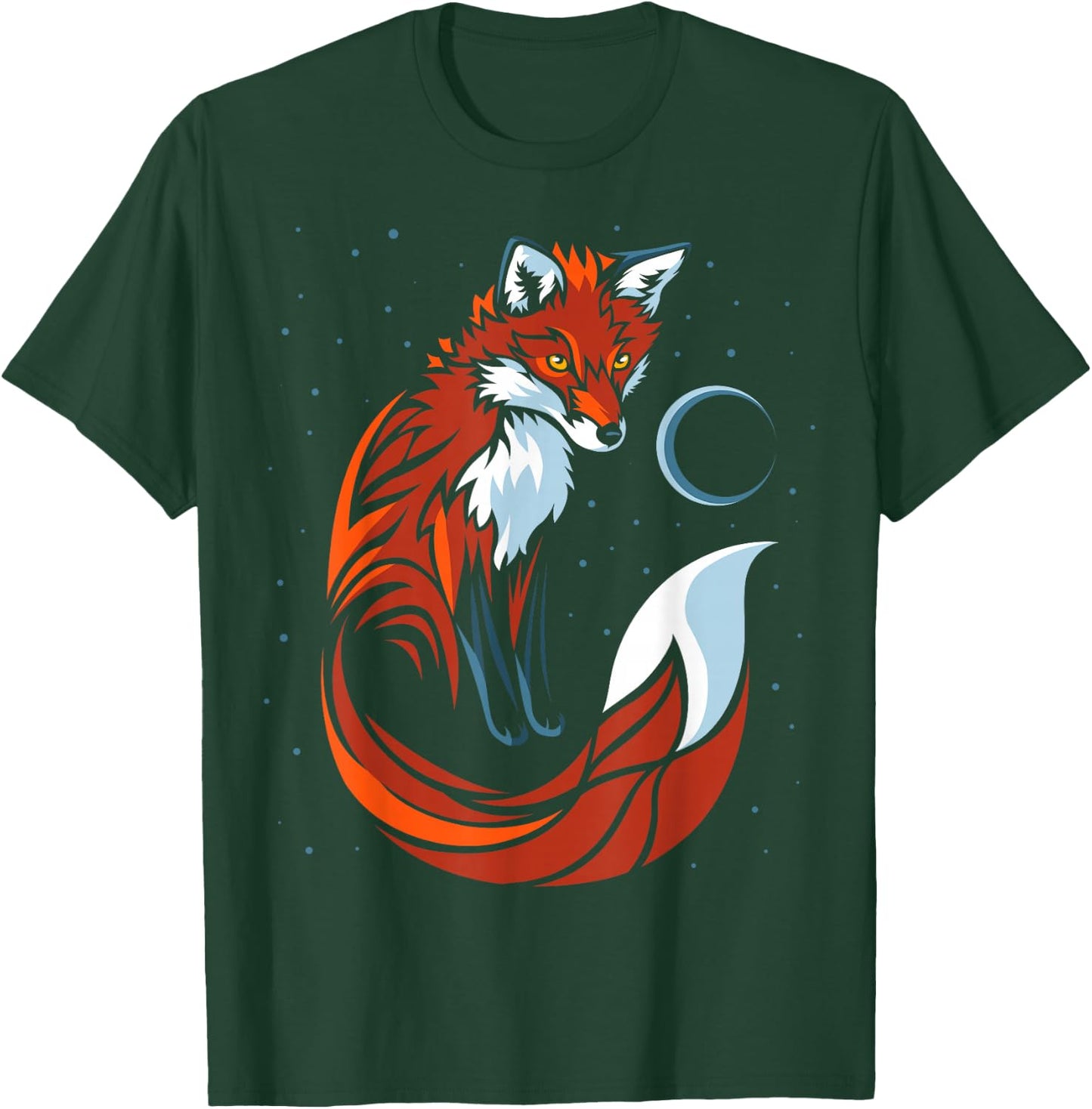 Tribal Tail Fox Graphic Design T-Shirt - T-Shirt | Forest