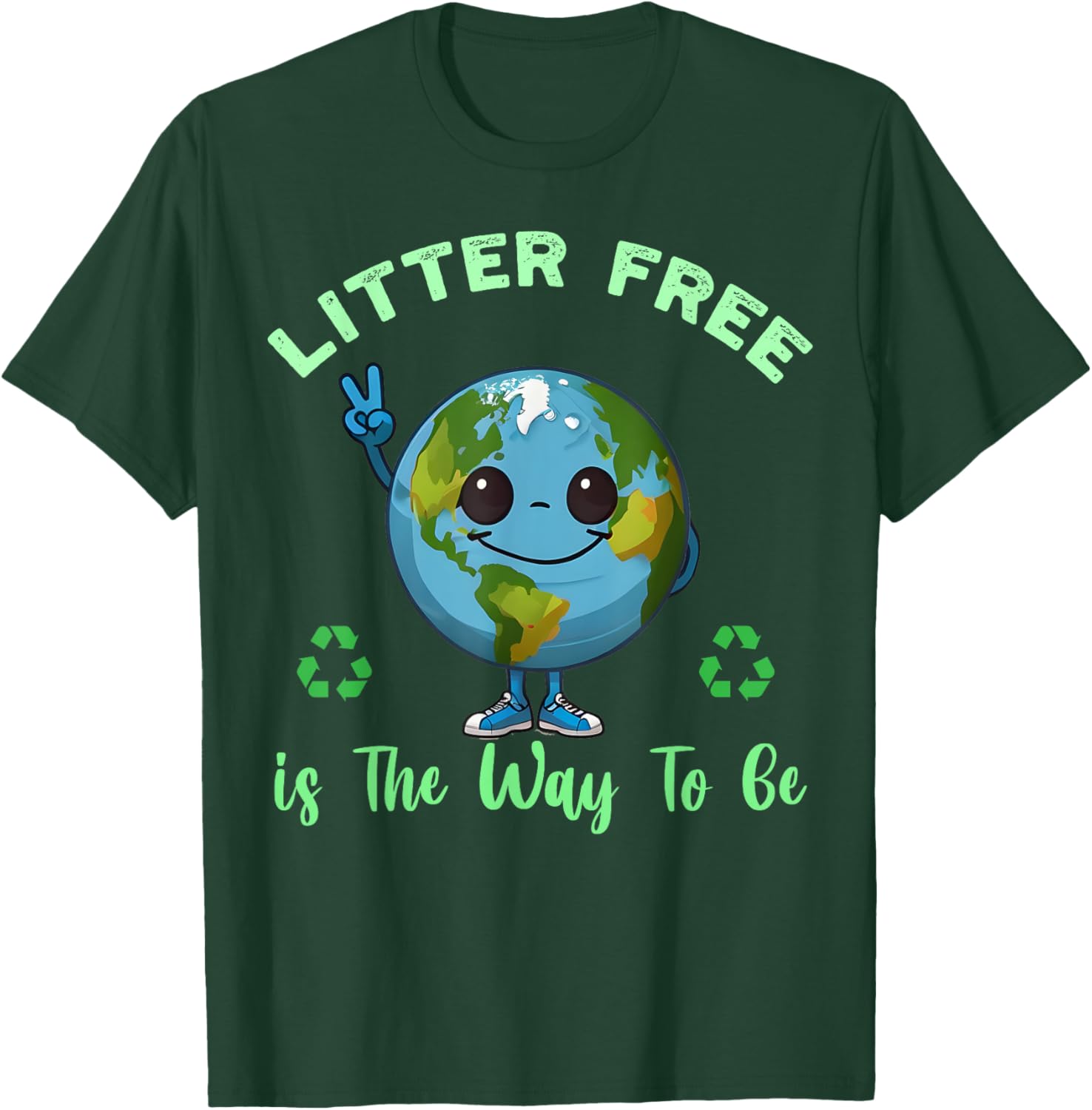 Anti Littering Environment Earth Day 2024 Litter-free Planet T-Shirt - T-Shirt | Forest