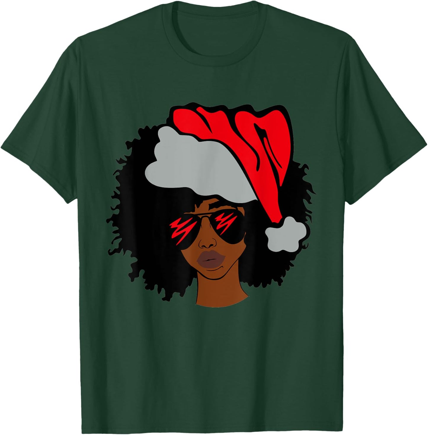 American African Christmas Santa Claus T-Shirt - T-Shirt | Forest
