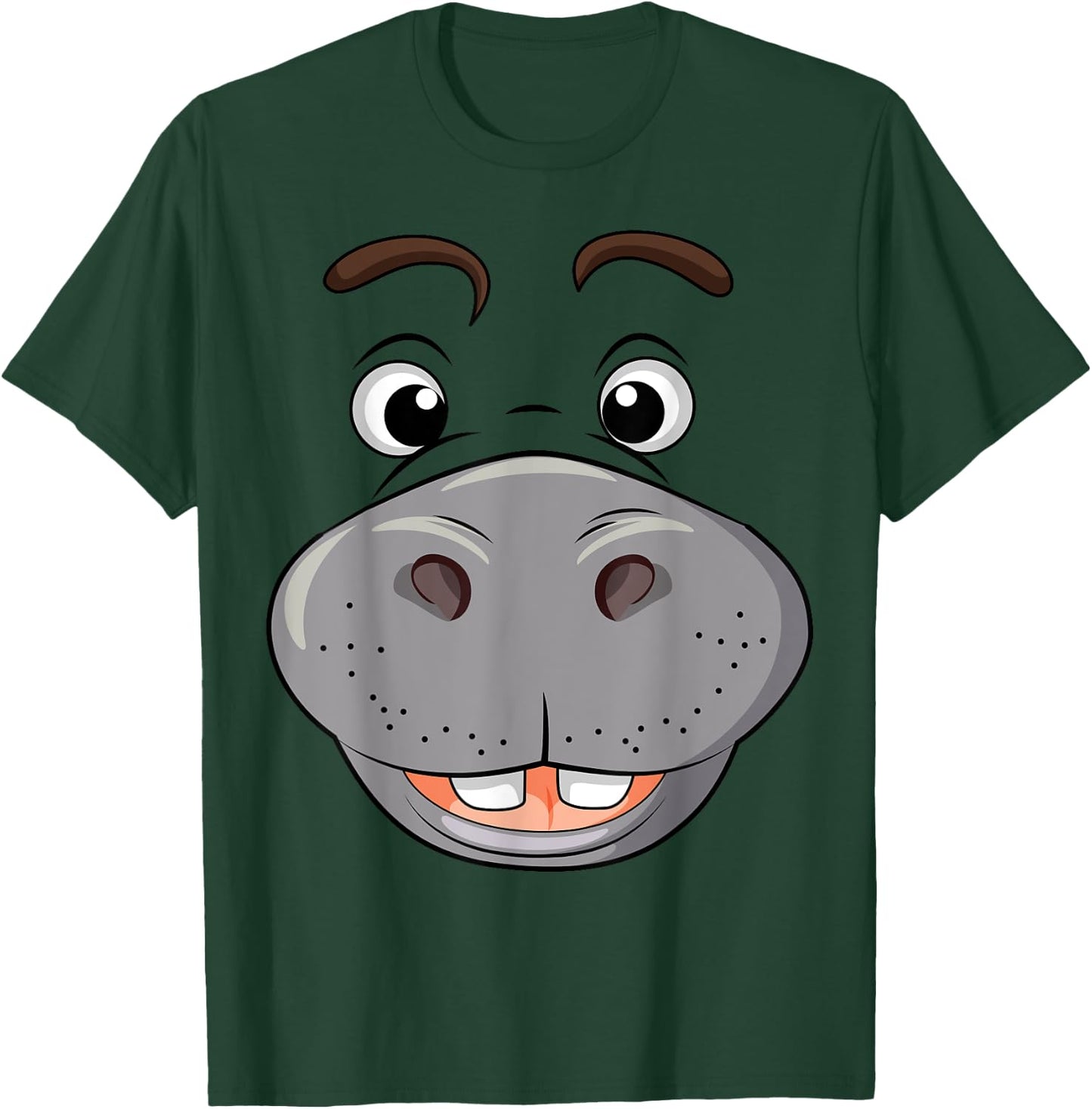 Funny Hippopotamus Hippo Face Cosplay DIY Costume Halloween T-Shirt - T-Shirt | Forest